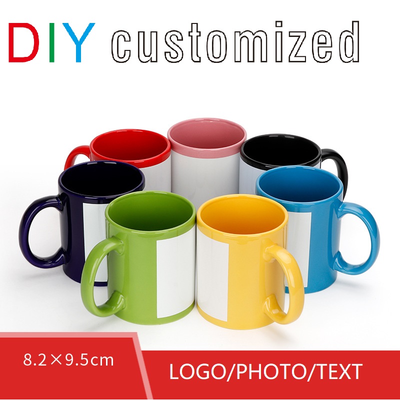 Black Cup DIY LOGO Ceramic 350 - Sublimation Mug White 评论和价格