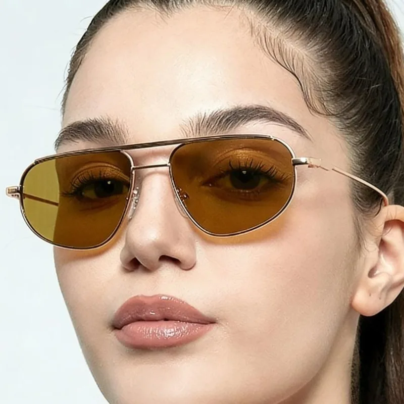 Men Sunglasses Metal Frame Squ - Metal Photo Panel 评论和价格